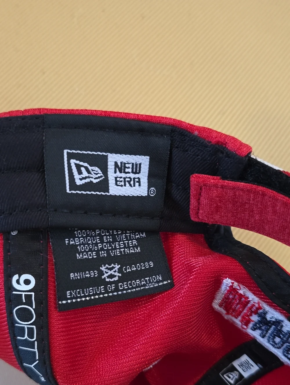 NASCAR Red and Navy 9FORTY Cap Interior Detail